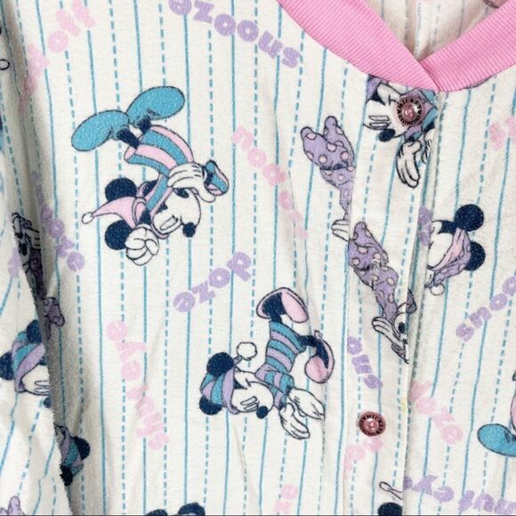 Vintage Disney Pjs One Piece Flannel Button Down Large - Picture 6 of 13